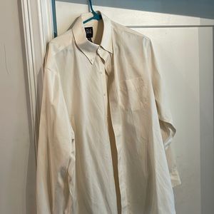 Large cream colored button down dress shirt